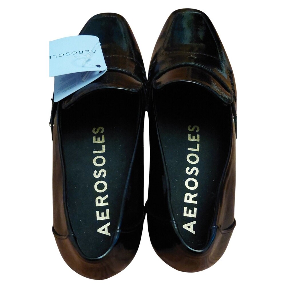 Aerosoles Patent Leather Loafers Slip On Shoes Praia women 7 new - Picture 7 of 7